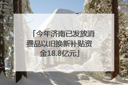 今年济南已发放消费品以旧换新补贴资金18.8亿元