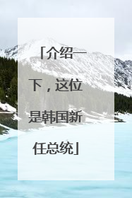 介绍一下，这位是韩国新任总统