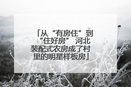 从“有房住”到“住好房” 河北装配式农房成了村里的明星样板房