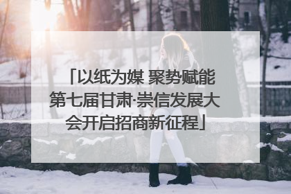 以纸为媒 聚势赋能 第七届甘肃·崇信发展大会开启招商新征程