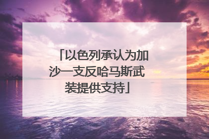 以色列承认为加沙一支反哈马斯武装提供支持