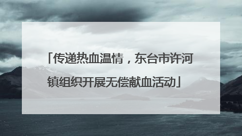 传递热血温情，东台市许河镇组织开展无偿献血活动