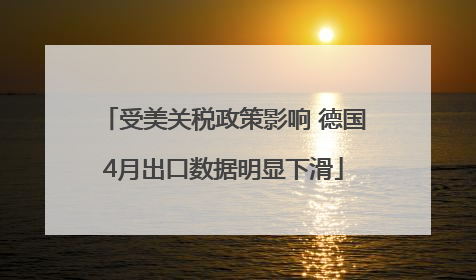 受美关税政策影响 德国4月出口数据明显下滑