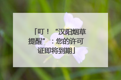叮！“汉阳烟草提醒”：您的许可证即将到期