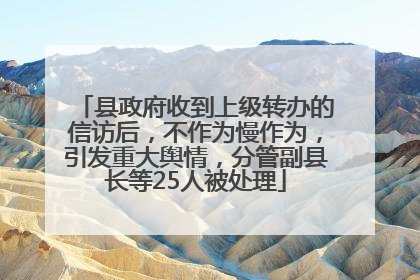 县政府收到上级转办的信访后，不作为慢作为，引发重大舆情，分管副县长等25人被处理