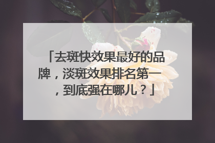 去斑快效果最好的品牌，淡斑效果排名第一，到底强在哪儿？