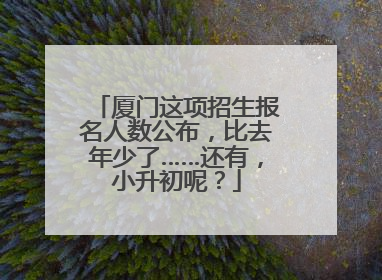 厦门这项招生报名人数公布，比去年少了……还有，小升初呢？