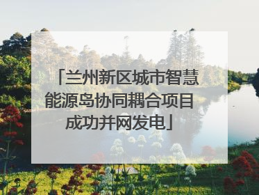 兰州新区城市智慧能源岛协同耦合项目成功并网发电