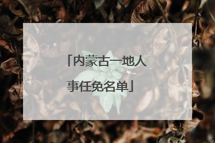 内蒙古一地人事任免名单