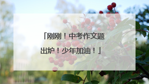 刚刚！中考作文题出炉！少年加油！