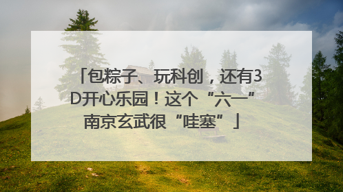 包粽子、玩科创，还有3D开心乐园！这个“六一”南京玄武很“哇塞”