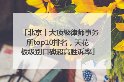 北京十大顶级律师事务所top10排名，天花板级别口碑超高胜诉率