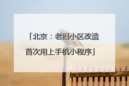 北京：老旧小区改造首次用上手机小程序