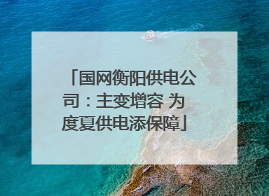 国网衡阳供电公司：主变增容 为度夏供电添保障