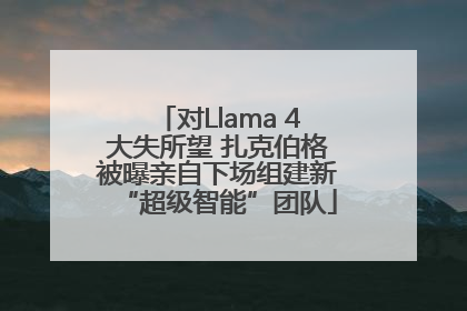 对Llama 4大失所望 扎克伯格被曝亲自下场组建新“超级智能”团队