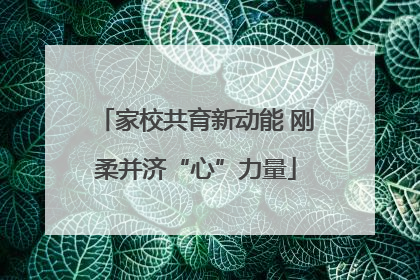 家校共育新动能 刚柔并济“心”力量