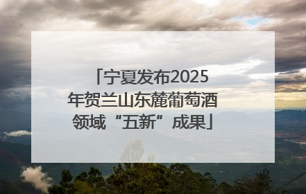 宁夏发布2025年贺兰山东麓葡萄酒领域“五新”成果