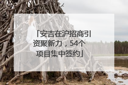 安吉在沪招商引资聚新力，54个项目集中签约