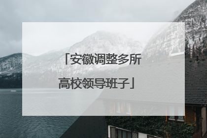 安徽调整多所高校领导班子