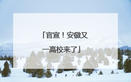官宣！安徽又一高校来了