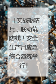 实战砺精兵，联动筑防线！安全生产月应急综合演练举行