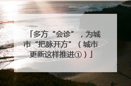 多方“会诊”，为城市“把脉开方”（城市更新这样推进①）
