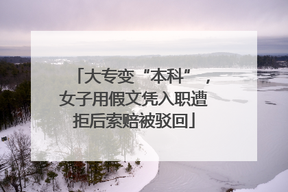 大专变“本科”，女子用假文凭入职遭拒后索赔被驳回