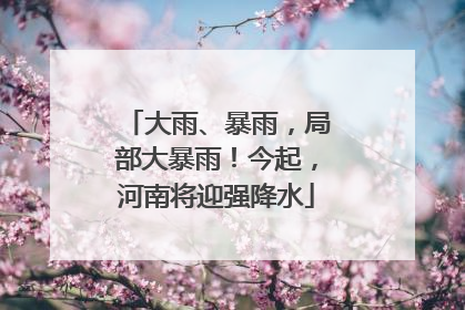大雨、暴雨，局部大暴雨！今起，河南将迎强降水