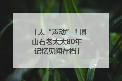 太“声动”！博山石老太太80年记忆见闻存档
