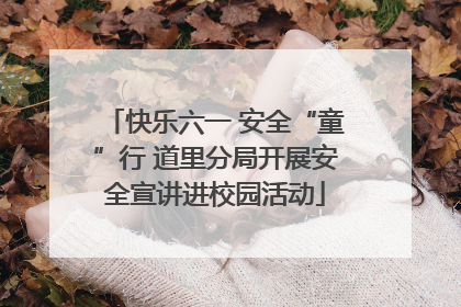快乐六一 安全“童”行 道里分局开展安全宣讲进校园活动