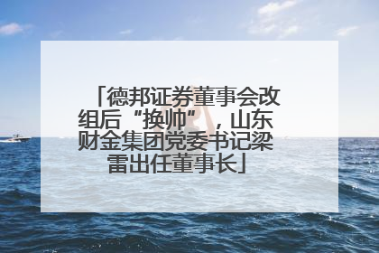 德邦证券董事会改组后“换帅”，山东财金集团党委书记梁雷出任董事长