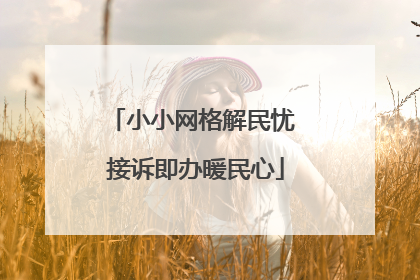小小网格解民忧 接诉即办暖民心