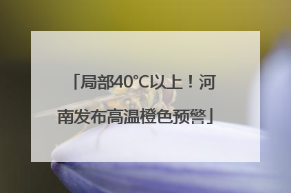 局部40℃以上！河南发布高温橙色预警