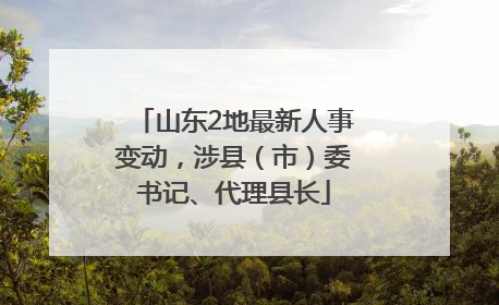 山东2地最新人事变动，涉县（市）委书记、代理县长