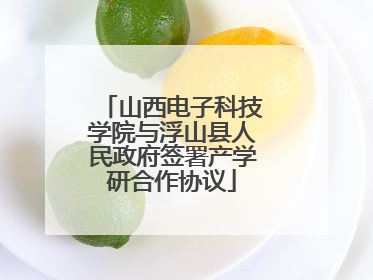 山西电子科技学院与浮山县人民政府签署产学研合作协议