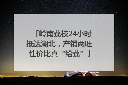 岭南荔枝24小时抵达湖北，产销两旺性价比真“给荔”
