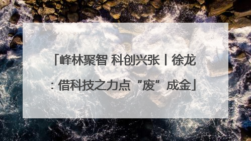 峰林聚智 科创兴张丨徐龙：借科技之力点“废”成金