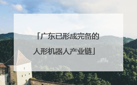广东已形成完备的人形机器人产业链