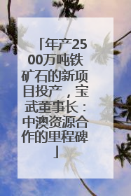 年产2500万吨铁矿石的新项目投产，宝武董事长：中澳资源合作的里程碑