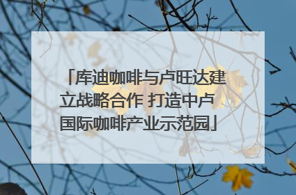 库迪咖啡与卢旺达建立战略合作 打造中卢国际咖啡产业示范园