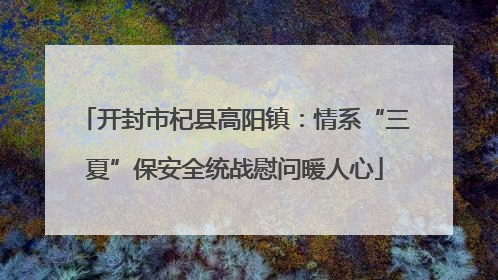 开封市杞县高阳镇：情系“三夏”保安全统战慰问暖人心