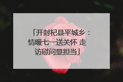 开封杞县平城乡：情暖七一送关怀 走访慰问显担当