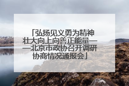 弘扬见义勇为精神 壮大向上向善正能量——北京市政协召开调研协商情况通报会