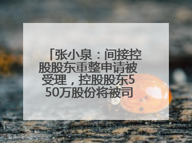 张小泉：间接控股股东重整申请被受理，控股股东550万股份将被司法拍卖