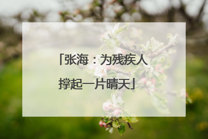 张海：为残疾人撑起一片晴天