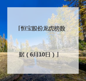 恒宝股份龙虎榜数据（6月10日）
