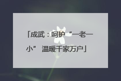 成武：呵护“一老一小” 温暖千家万户