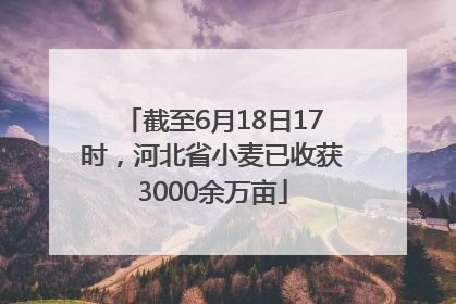 截至6月18日17时，河北省小麦已收获3000余万亩