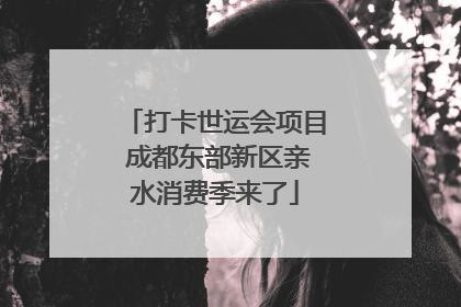 打卡世运会项目 成都东部新区亲水消费季来了