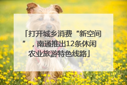 打开城乡消费“新空间”，南通推出12条休闲农业旅游特色线路